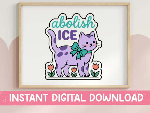 Abolish ICE Cat Sticker: Graphics for T-Shirt Designs