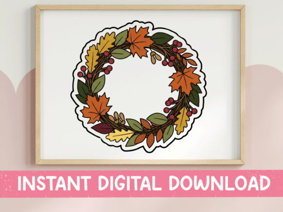 Autumn Wreath Sticker: Graphics for T-Shirt Designs