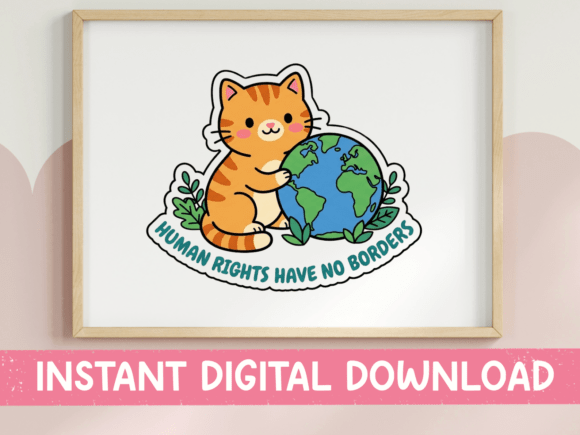 Human Rights Cat Sticker: Graphics for T-Shirt Designs