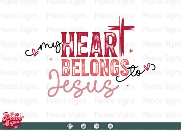My Heart Christian Valentine Graphics & T-Shirt Designs