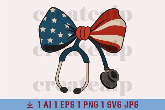 Reviewing the 4th of July PNG Patriotic Nurse Bow