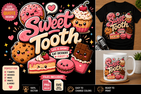 Sweet Tooth Kawaii Style: Graphics for T-Shirt Designs