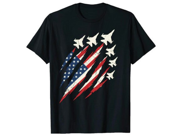 USA Fighter Jets 4th of July Graphics & T-Shirt Designs